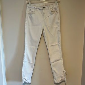 White Distressed Hem Jean